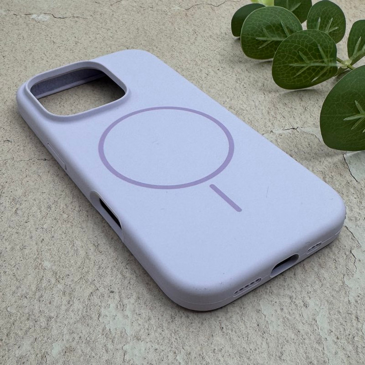 قاب گوشی iPhone 16 Pro max آیفون سیلیکونی اورجینال پاک کنی مگ سیف دار Magsafe درجه یک زیربسته آبی روشن