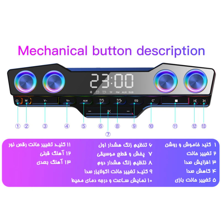 اسپیکر بلوتوثی قابل حمل رسی مدل RY05