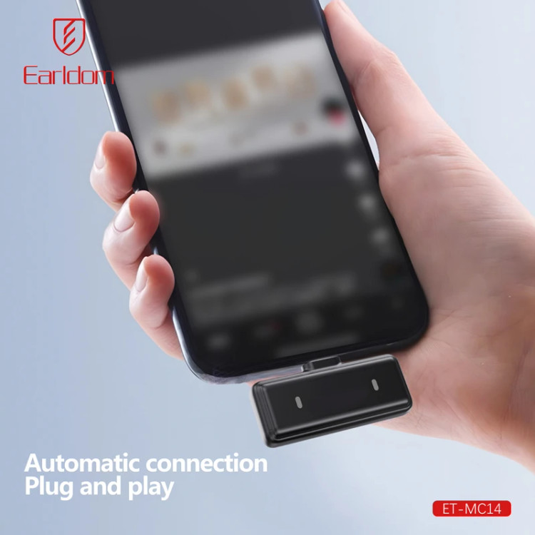 ست میکروفن بی سیم ارلدام مدل 3IN1 MC14 با درگاه اتصال پورت لایتینگ و USB Type C