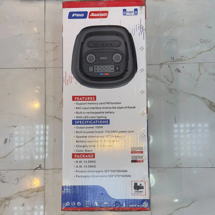 اسپیکر بلوتوثی قابل حمل پرو آدیو مدل Party Box 802M1